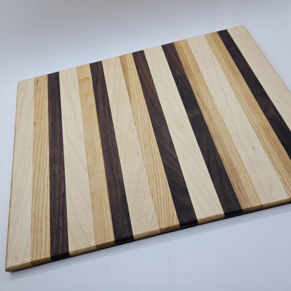 Handmade Maple, Walnut, Cherry Striped Board